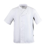 Whites Nevada Unisex Chefs Jacket Short Sleeve Black & White 2XL
