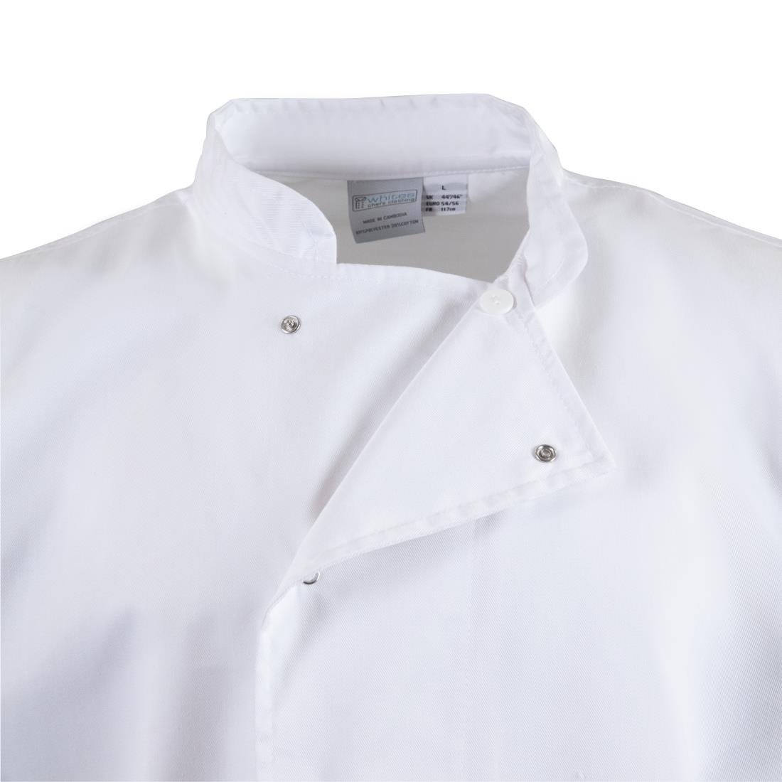 Whites Nevada Unisex Chefs Jacket Short Sleeve Black & White XL