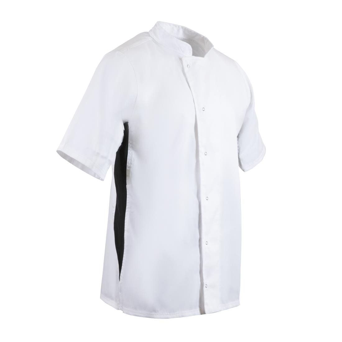 Whites Nevada Unisex Chefs Jacket Short Sleeve Black & White XL