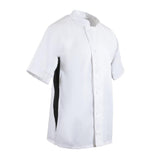 Whites Nevada Unisex Chefs Jacket Short Sleeve Black & White XL
