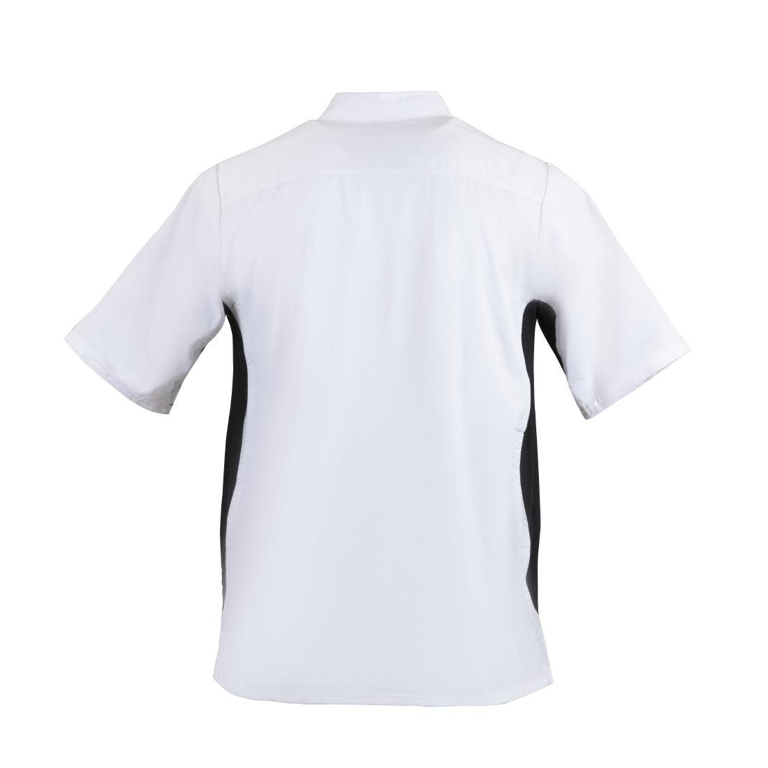 Whites Nevada Unisex Chefs Jacket Short Sleeve Black & White 2XL