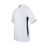 Whites Nevada Unisex Chefs Jacket Short Sleeve Black & White 2XL