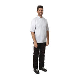 Whites Nevada Unisex Chefs Jacket Short Sleeve Black & White XL