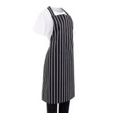 Whites Butchers Stripe Bib Apron Black/White