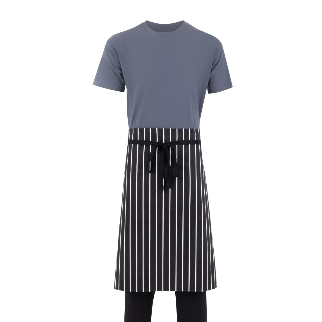 Whites Butchers Stripe Bistro Apron Black/White