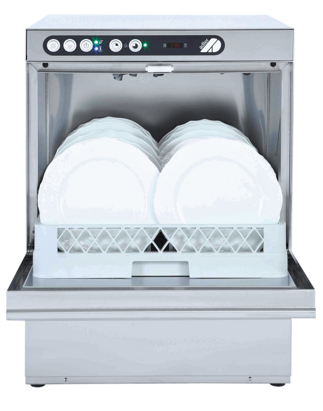Adler AD50BT-DP-30 500mm Basket Dishwasher with Breaktank  Drain Pump & Chemical Pump  18 Plates (30 Amp Plug)