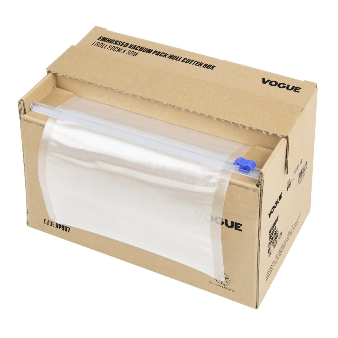 Vogue Vacuum Pack Roll with Cutter Box (Embossed) 200mm width