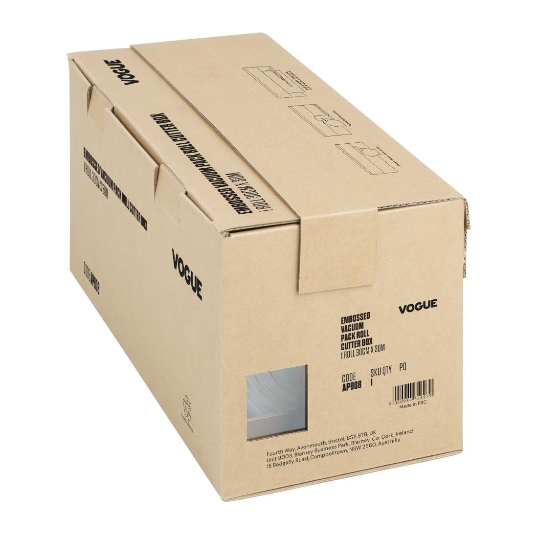 Vogue Vacuum Pack Roll with Cutter Box (Embossed) 300mm width