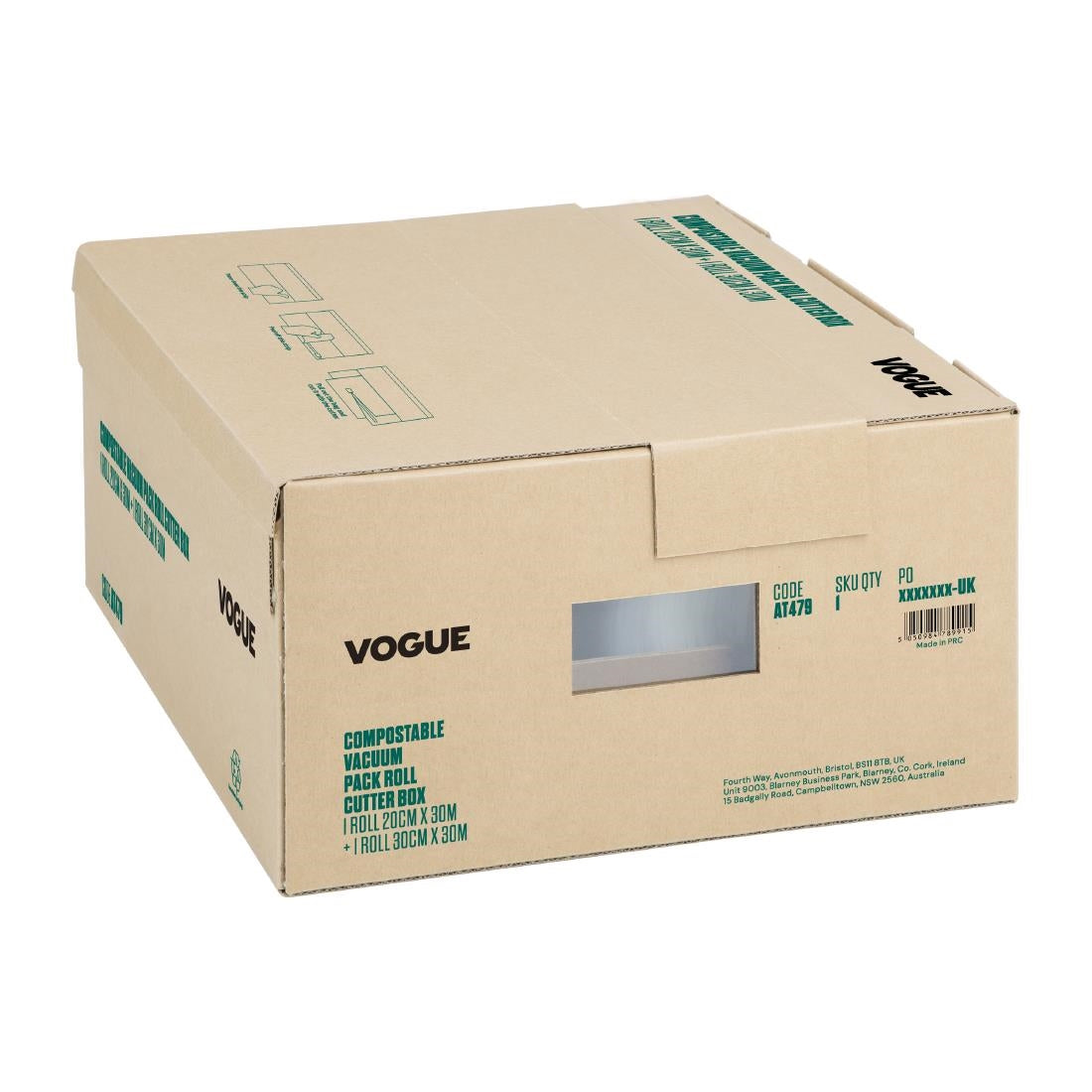 Vogue Compostable Vacuum Pack Roll Cutter Box 200mm & 300mm Twin Pack