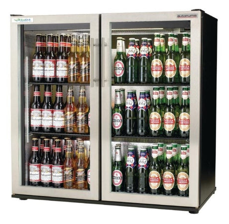 Autonumis RVC00004 EcoChill Stainless Steel Hinged Double Door Bottle Cooler  156 x 330ml Bottles