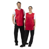 Whites Tabard With Pocket Red
