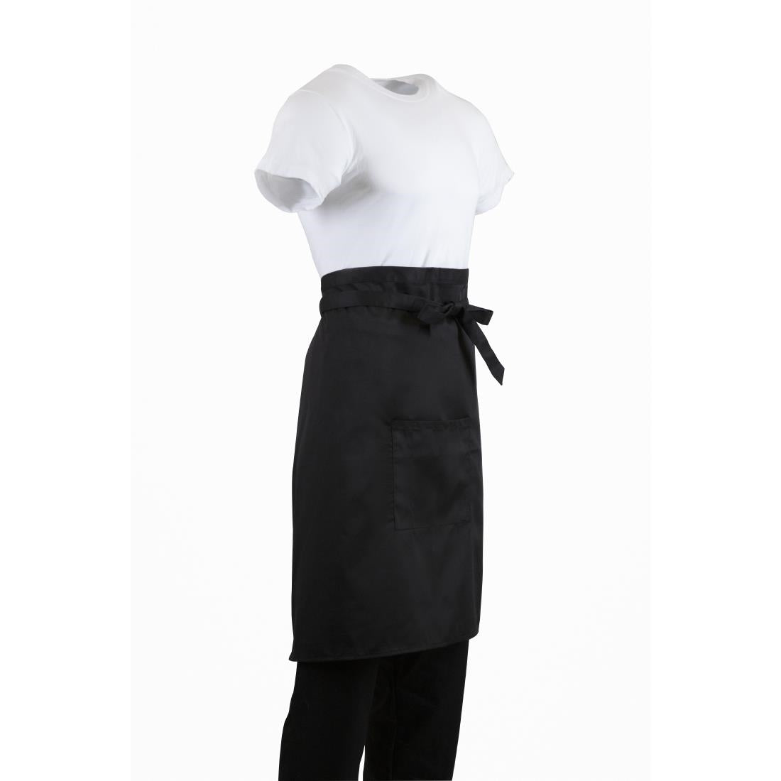 Regular Bistro Apron Black With Pocket