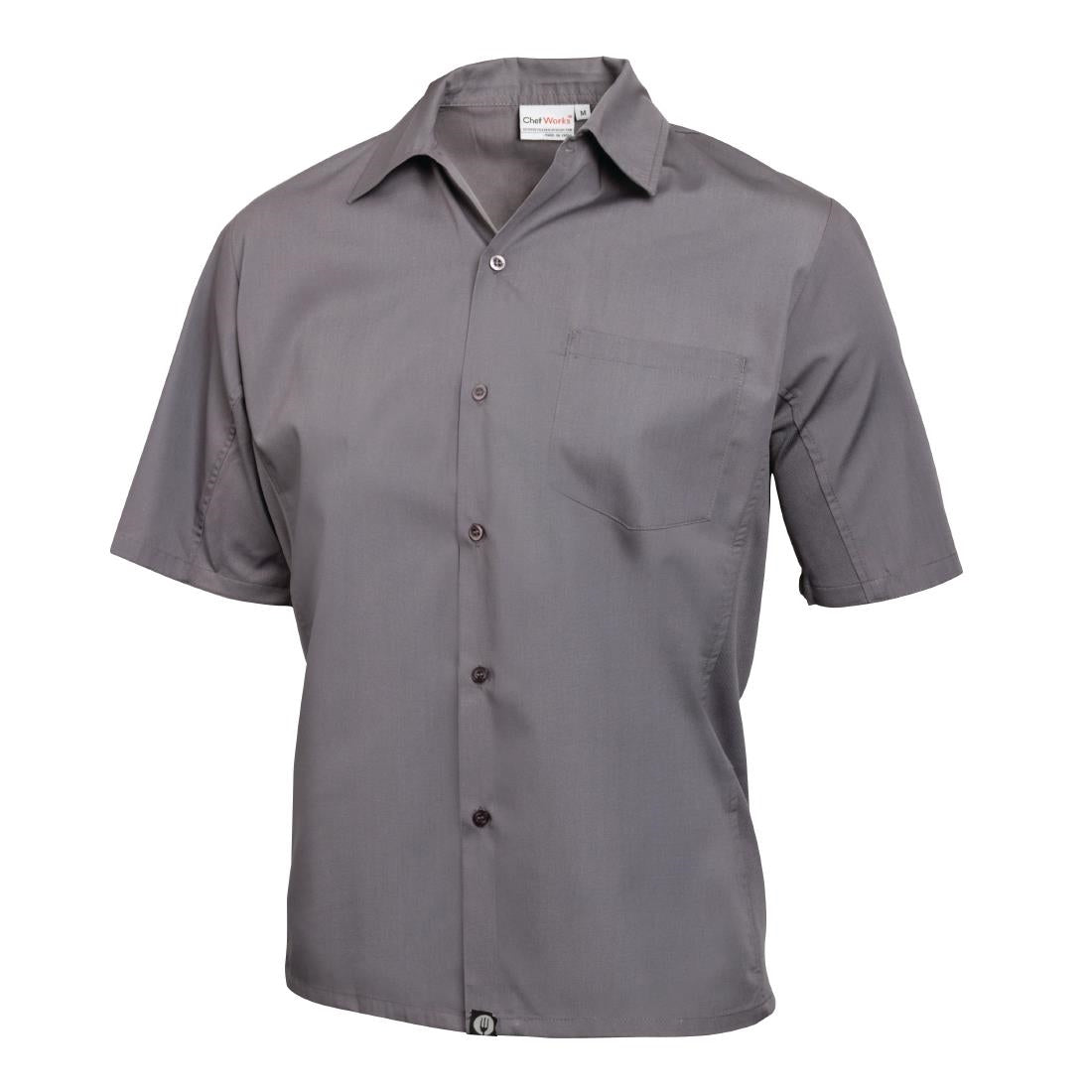 Chef Works Unisex Cool Vent Chefs Shirt Grey XL