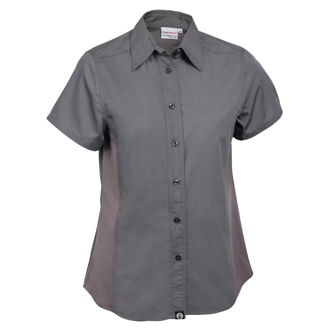 Chef Works Womens Grey Cool Vent Chef Shirt M
