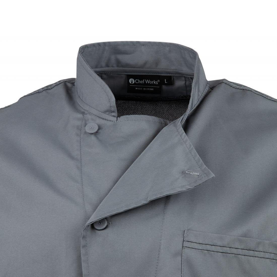 Chef Works Valais Signature Series Unisex Chef Jacket Grey L