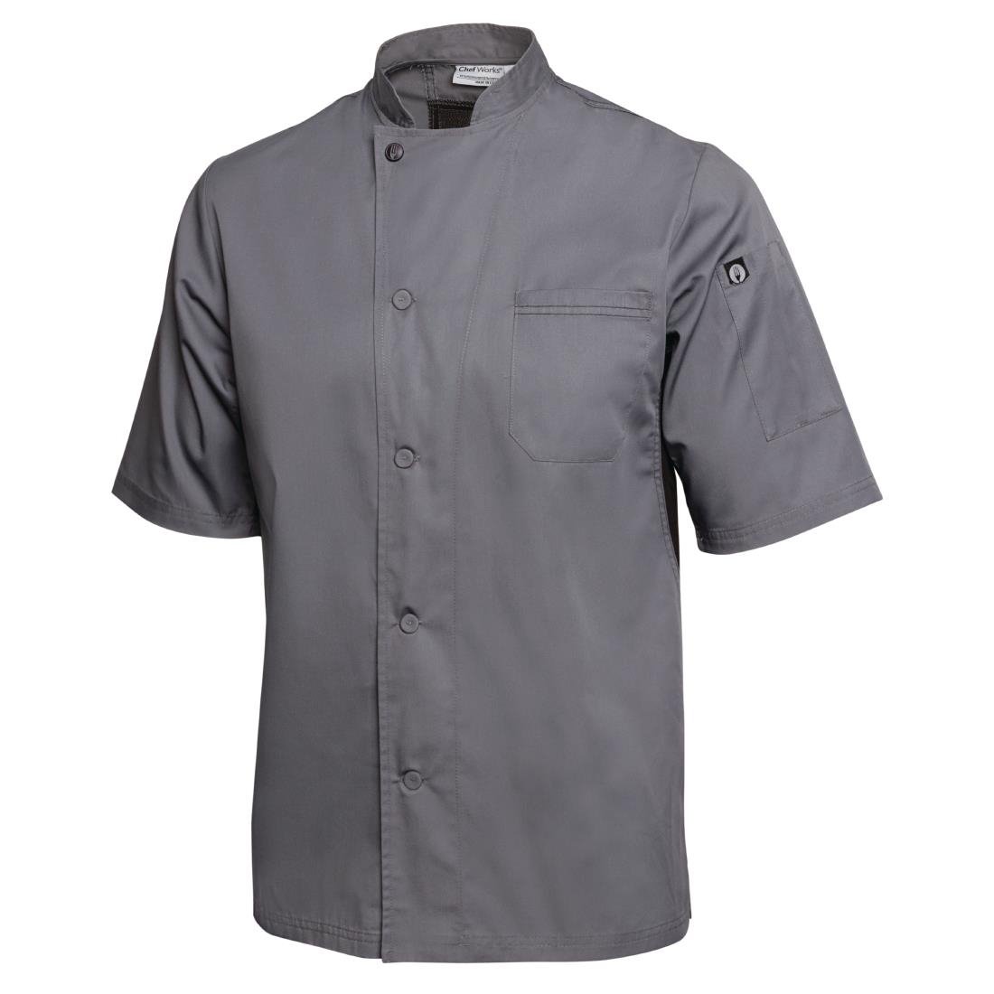 Chef Works Valais Signature Series Unisex Chef Jacket Grey L