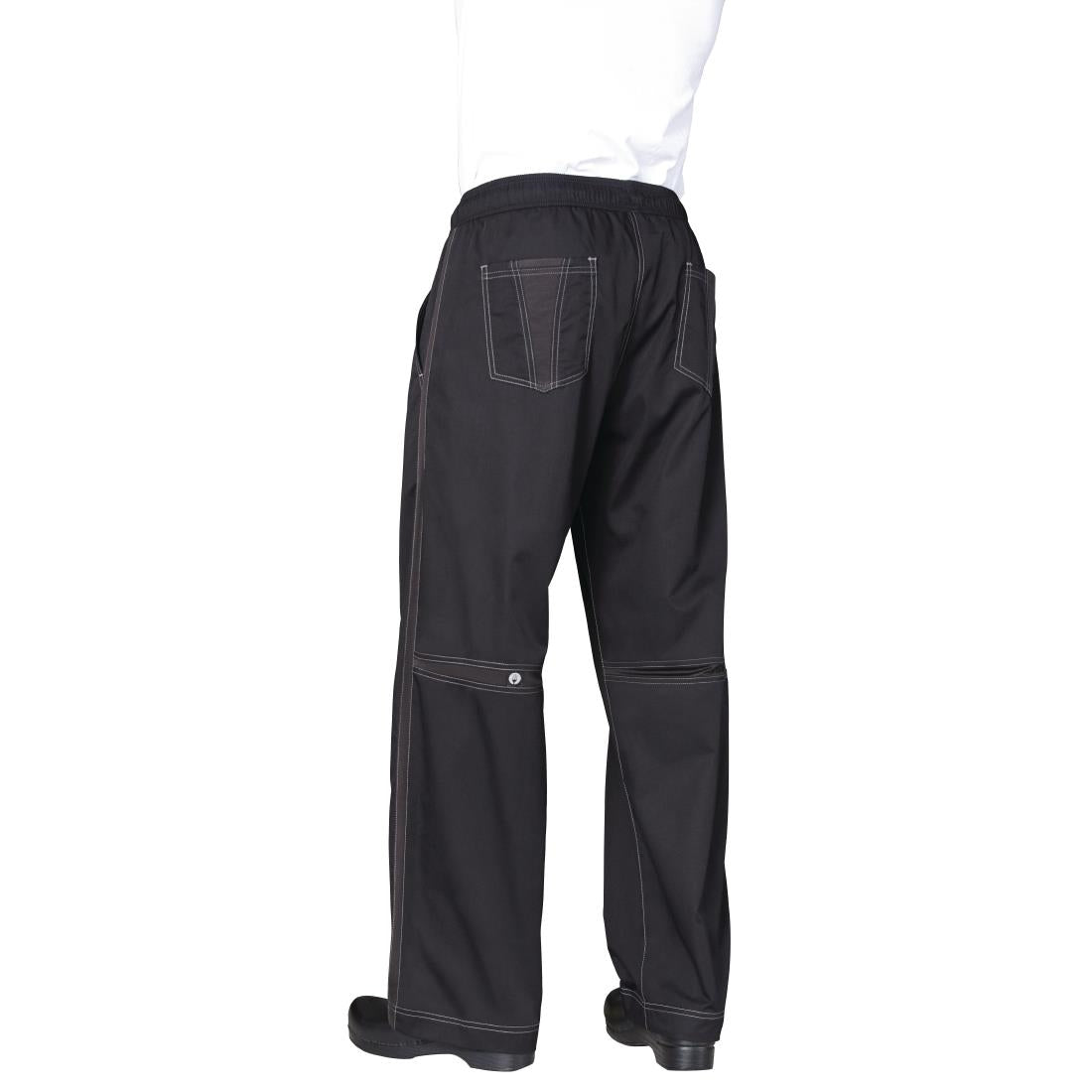 Chef Works Unisex Cool Vent Baggy Chefs Trousers Black S