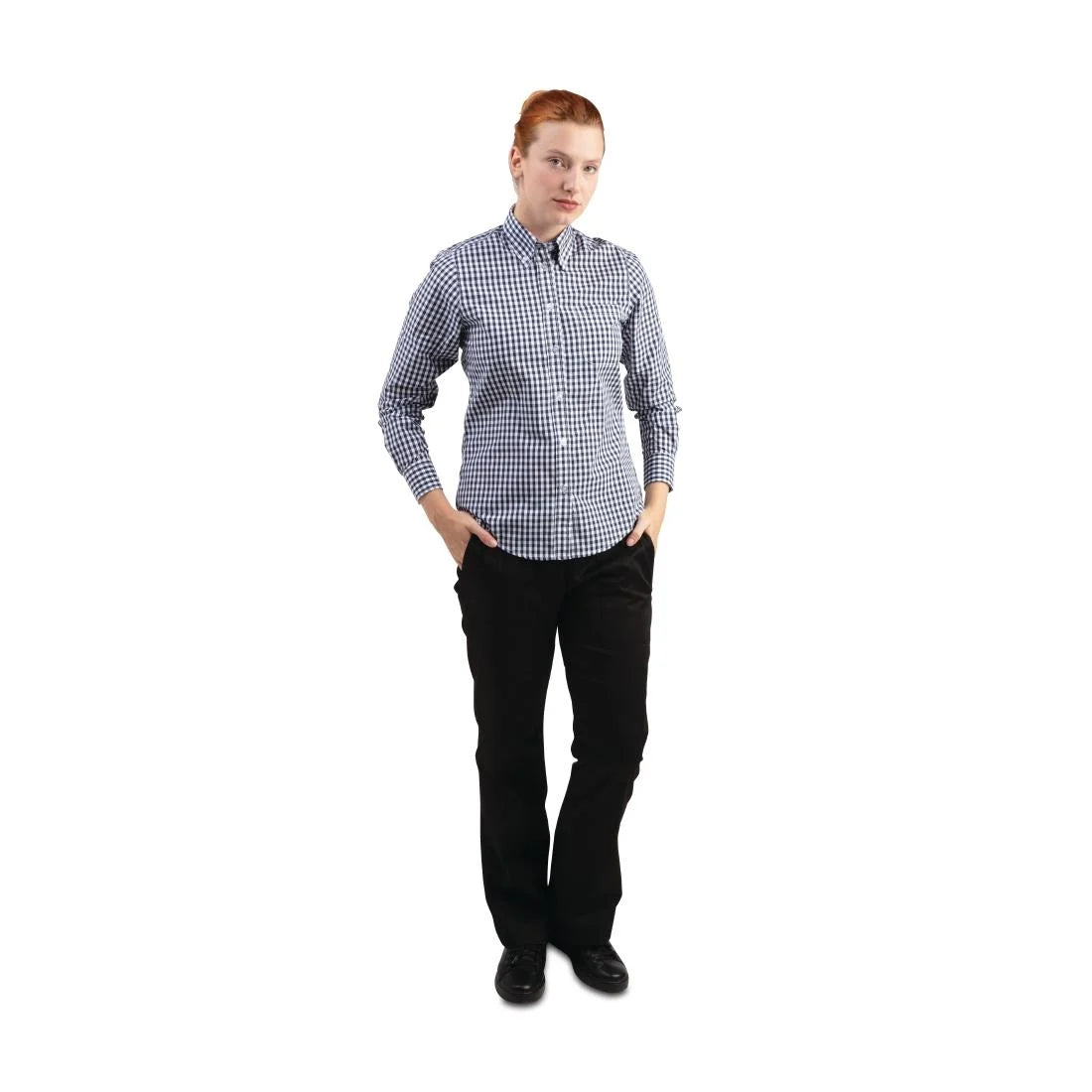 Chef Works Womens Gingham Shirt Black XS