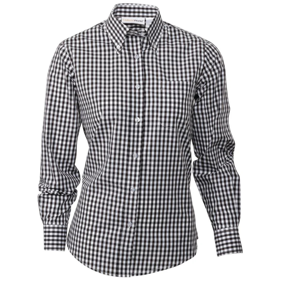 Chef Works Womens Gingham Shirt Black XL
