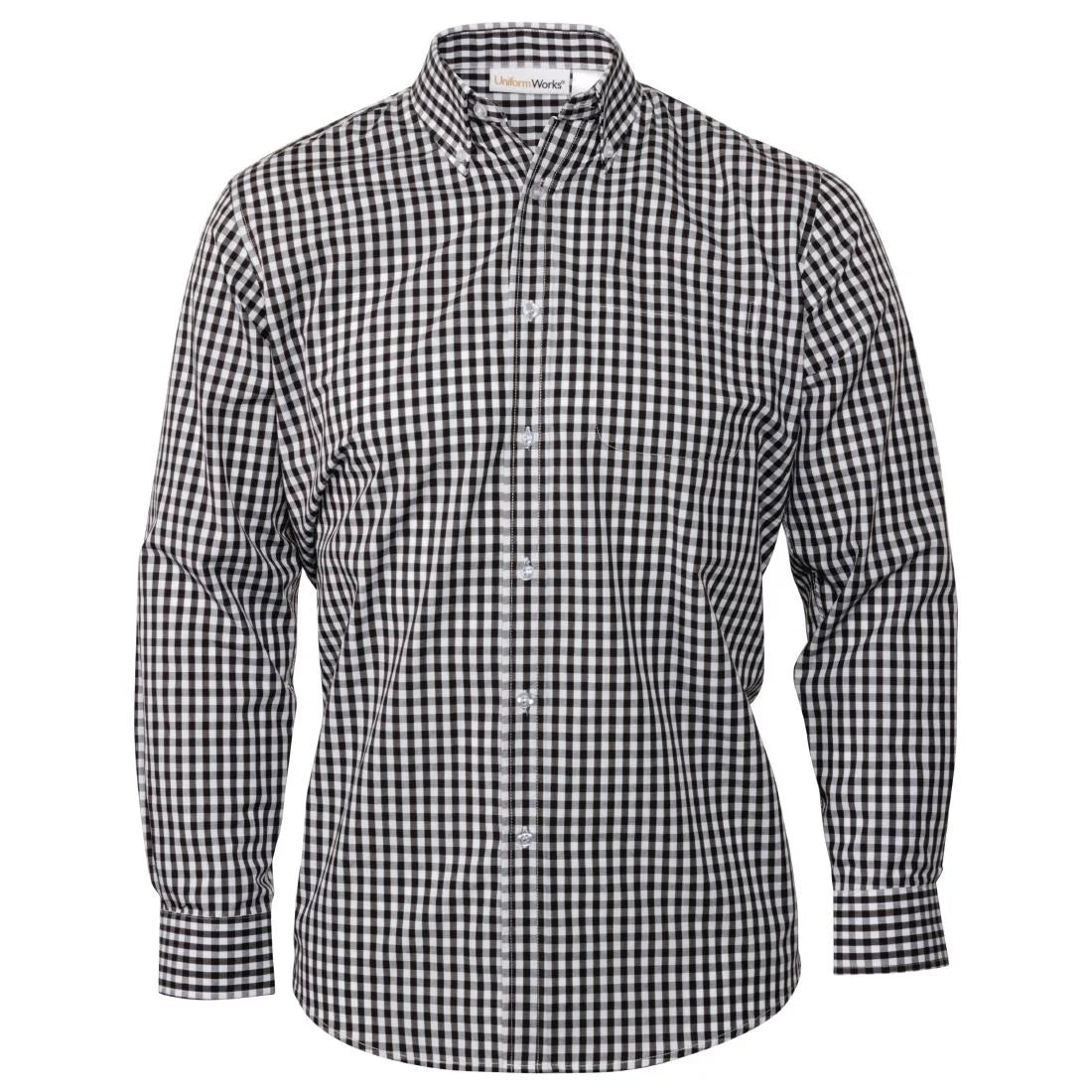 Chef Works Mens Gingham Shirt Black XL