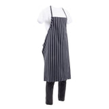 Chef Works Premium Butchers Stripe Bib Apron Black/White