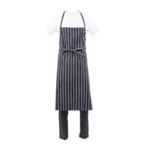 Chef Works Premium Butchers Stripe Bib Apron Black/White