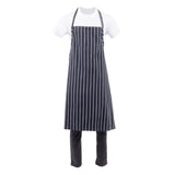 Chef Works Premium Butchers Stripe Bib Apron Black/White