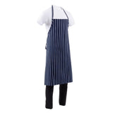 Chef Works Premium Butchers Stripe Bib Apron Blue/White