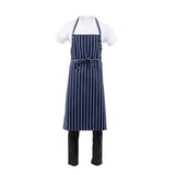 Chef Works Premium Butchers Stripe Bib Apron Blue/White
