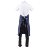 Chef Works Premium Butchers Stripe Bib Apron Blue/White
