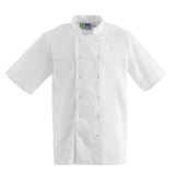 Whites Boston Unisex Chef Jacket Short Sleeve White S