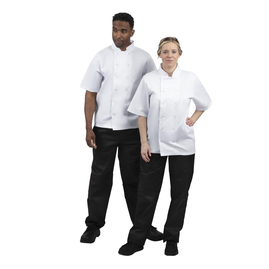 Whites Boston Unisex Short Sleeve Chefs Jacket White Medium (5 Pack)