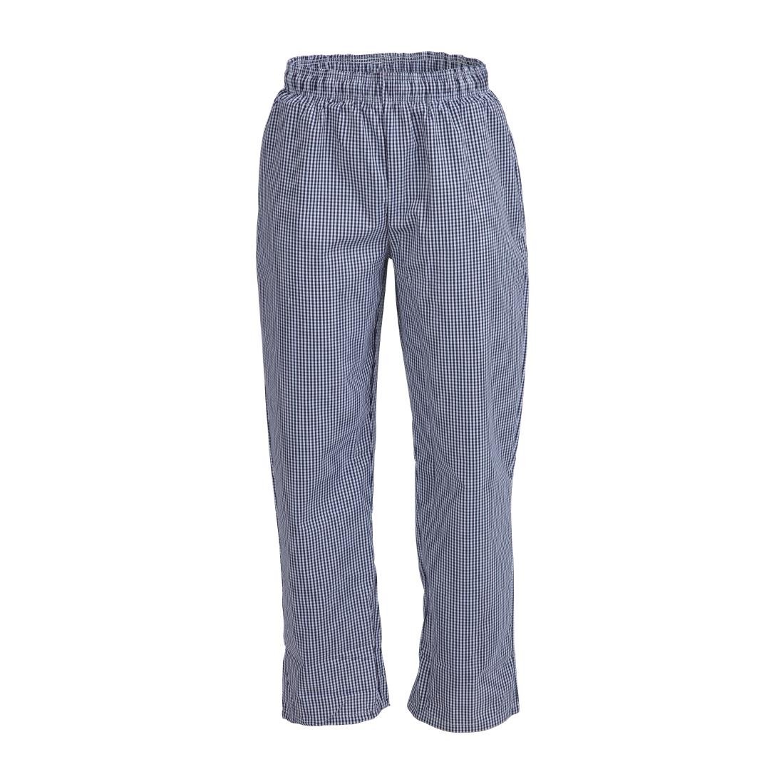 Whites Unisex Vegas Chefs Trousers Small Blue & White Check XS