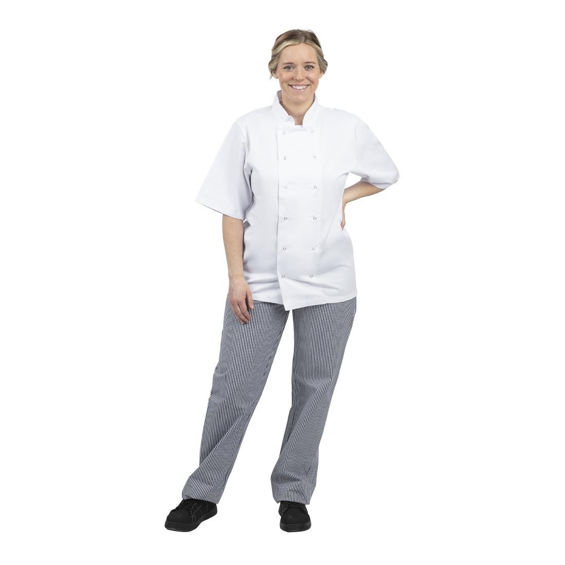 Whites Unisex Vegas Chefs Trousers Blue & White Check L