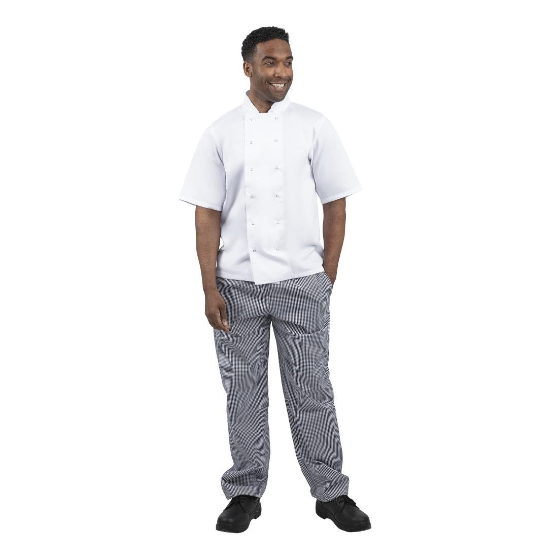 Whites Unisex Vegas Chefs Trousers Blue & White Check L