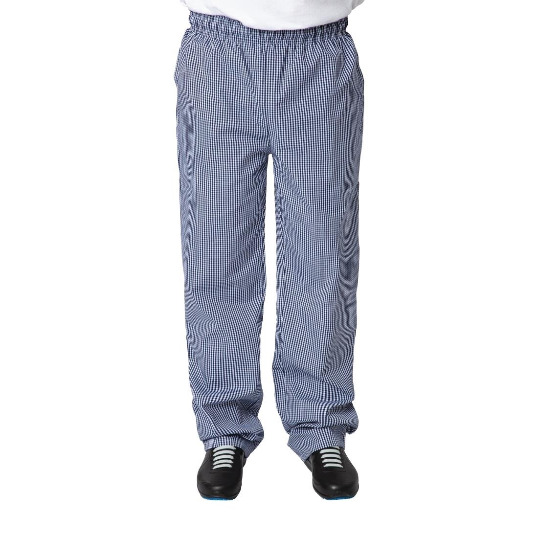 Whites Unisex Vegas Chefs Trousers Blue & White Check L