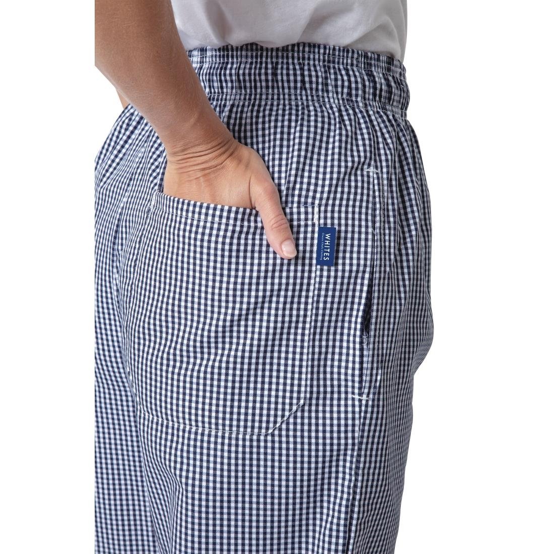 Whites Unisex Vegas Chefs Trousers Small Blue & White Check XS