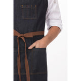 Chef Works Urban Memphis Wide Bib Apron Indigo