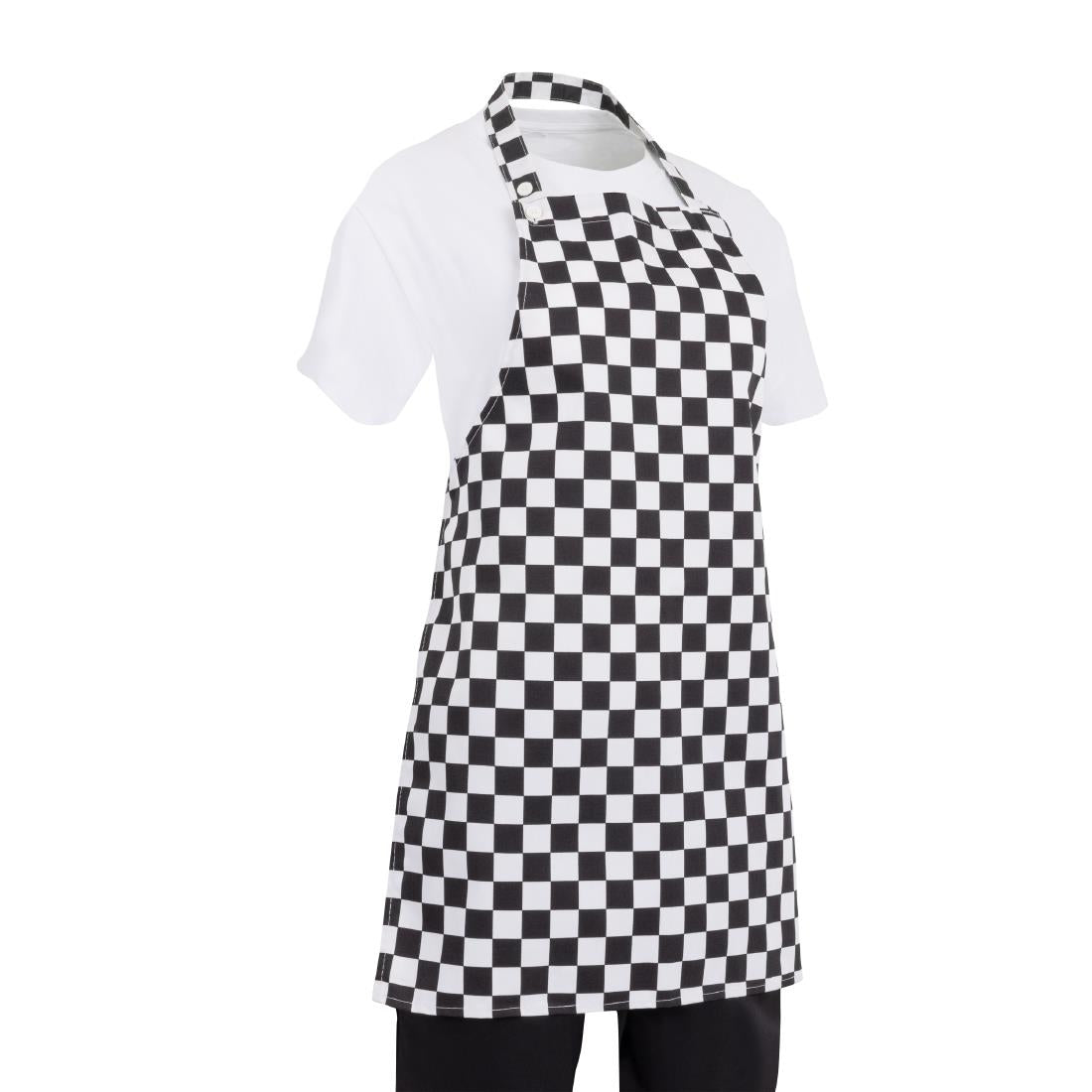 Whites Childrens Bib Apron Black/White Check