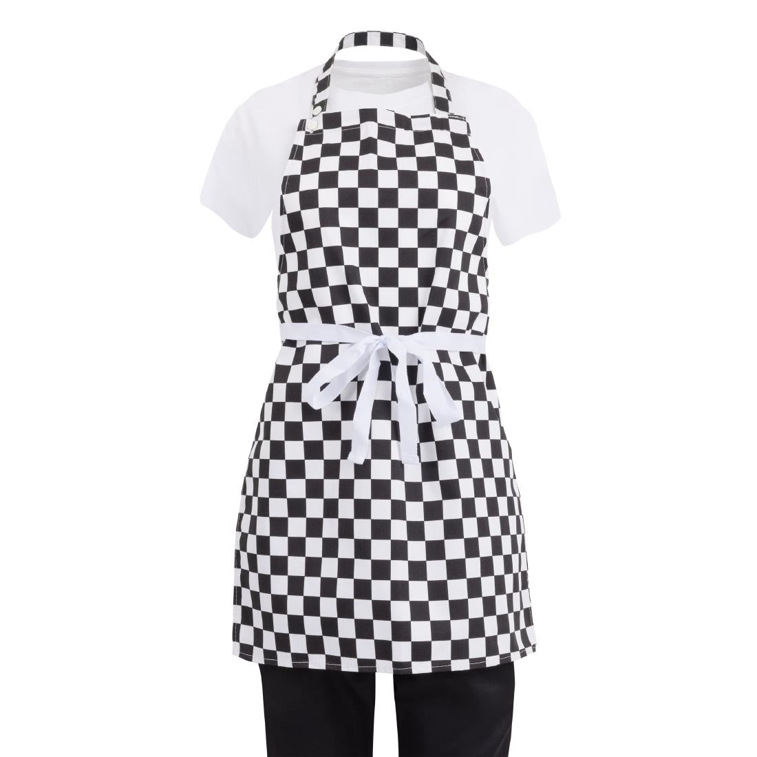 Whites Childrens Bib Apron Black/White Check