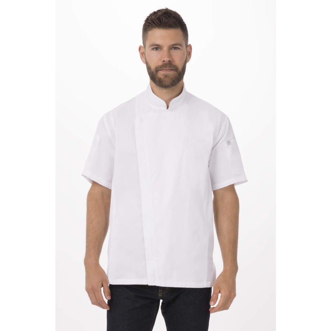 Chef Works Springfield Zipper Mens Chef Jacket White XL