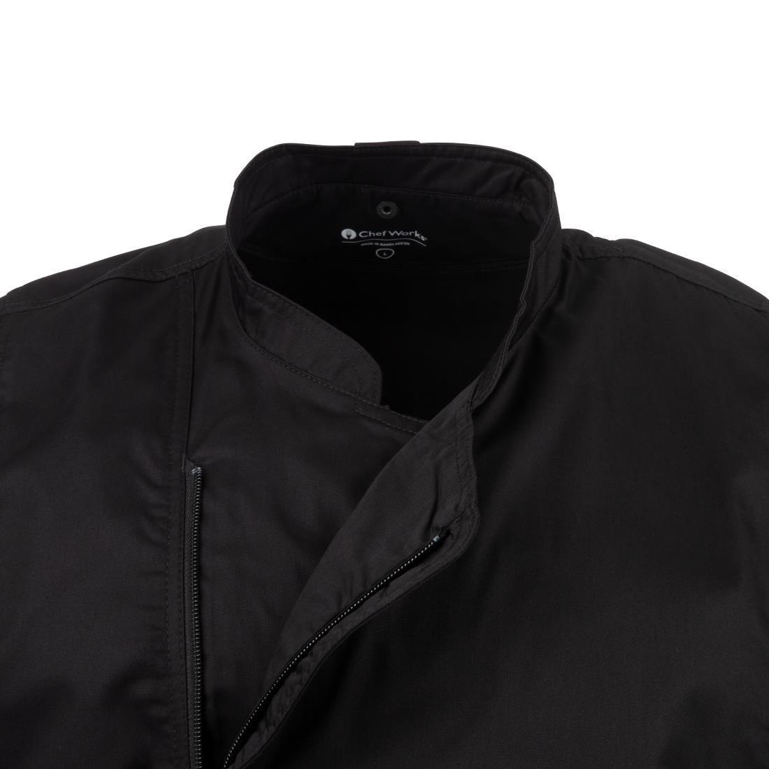 Chef Works Springfield Zipper Mens Chefs Jacket Black XL