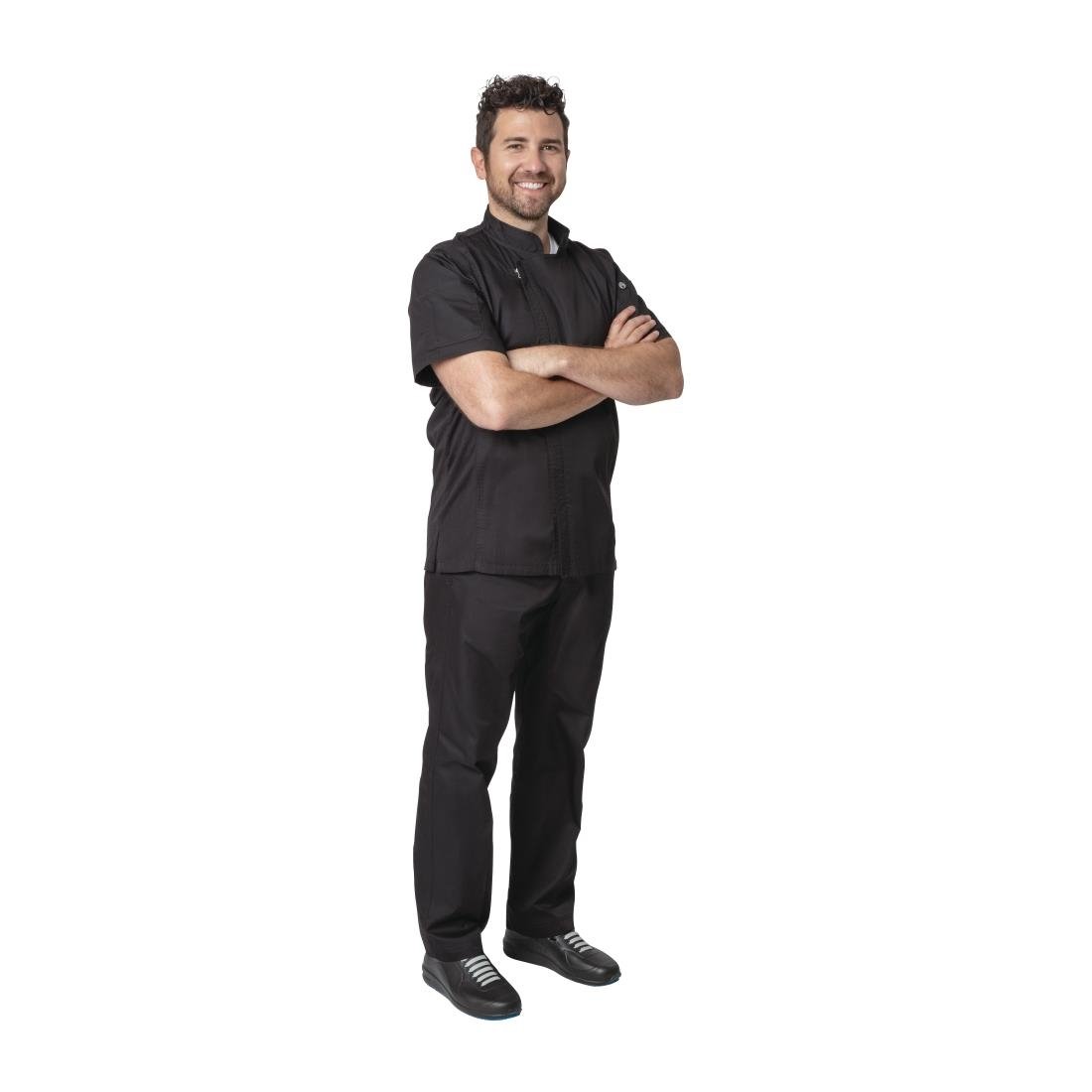 Chef Works Springfield Zipper Mens Chef Jacket Black XS