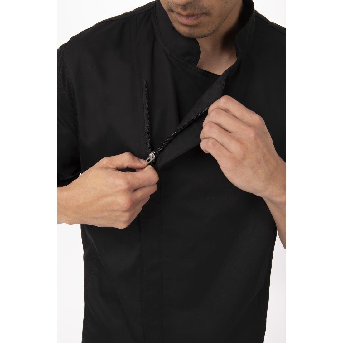 Chef Works Springfield Zipper Mens Chef Jacket Black XS