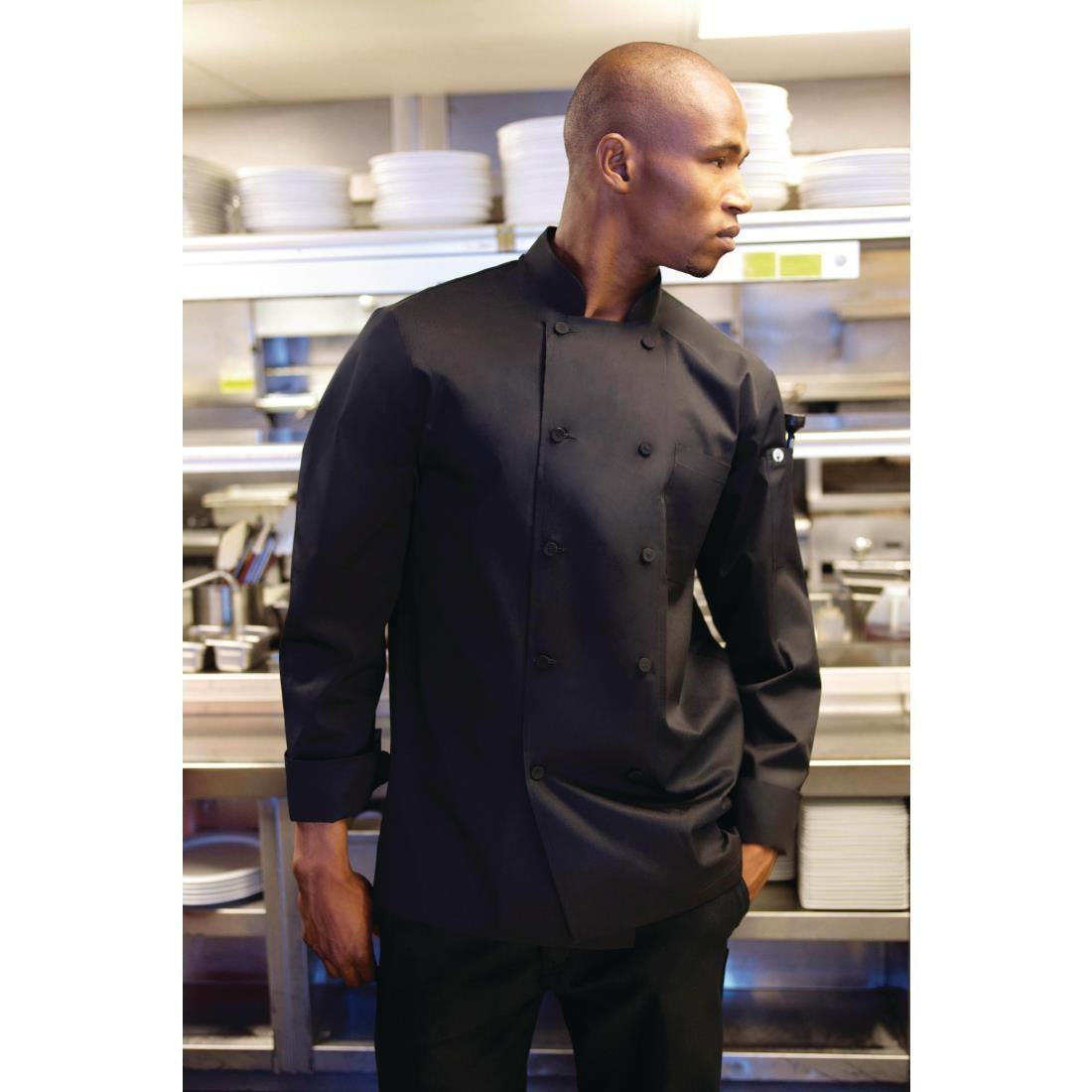 Chef Works Calgary Cool Vent Unisex Chefs Jacket Black M