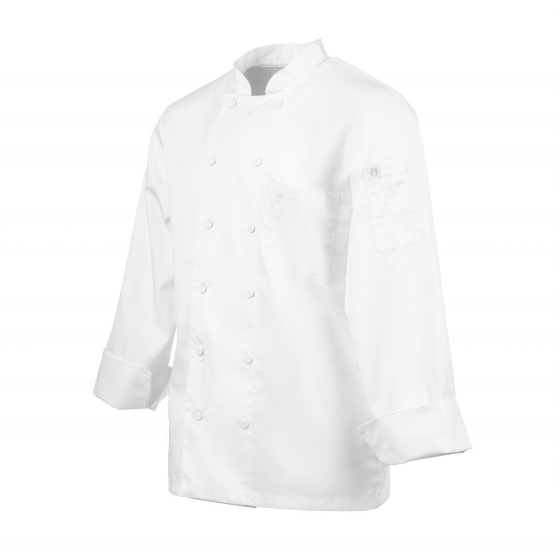 Chef Works Calgary Long Sleeve Cool Vent Unisex Chefs Jacket White M