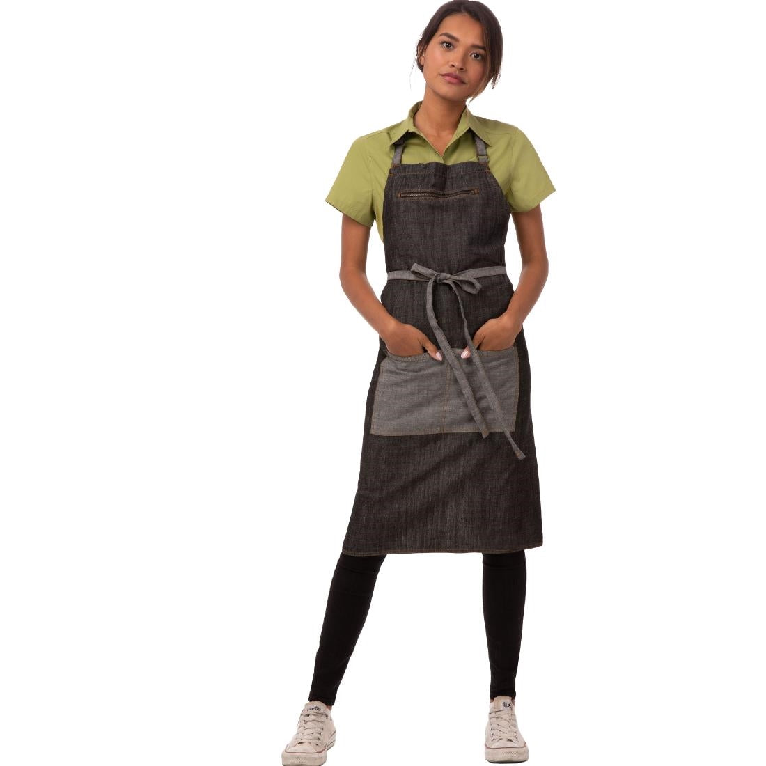 Chef Works Urban Manhattan Bib Apron Indigo