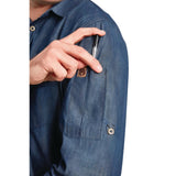 Chef Works Urban Detroit Long Sleeve Denim Shirt Blue XL