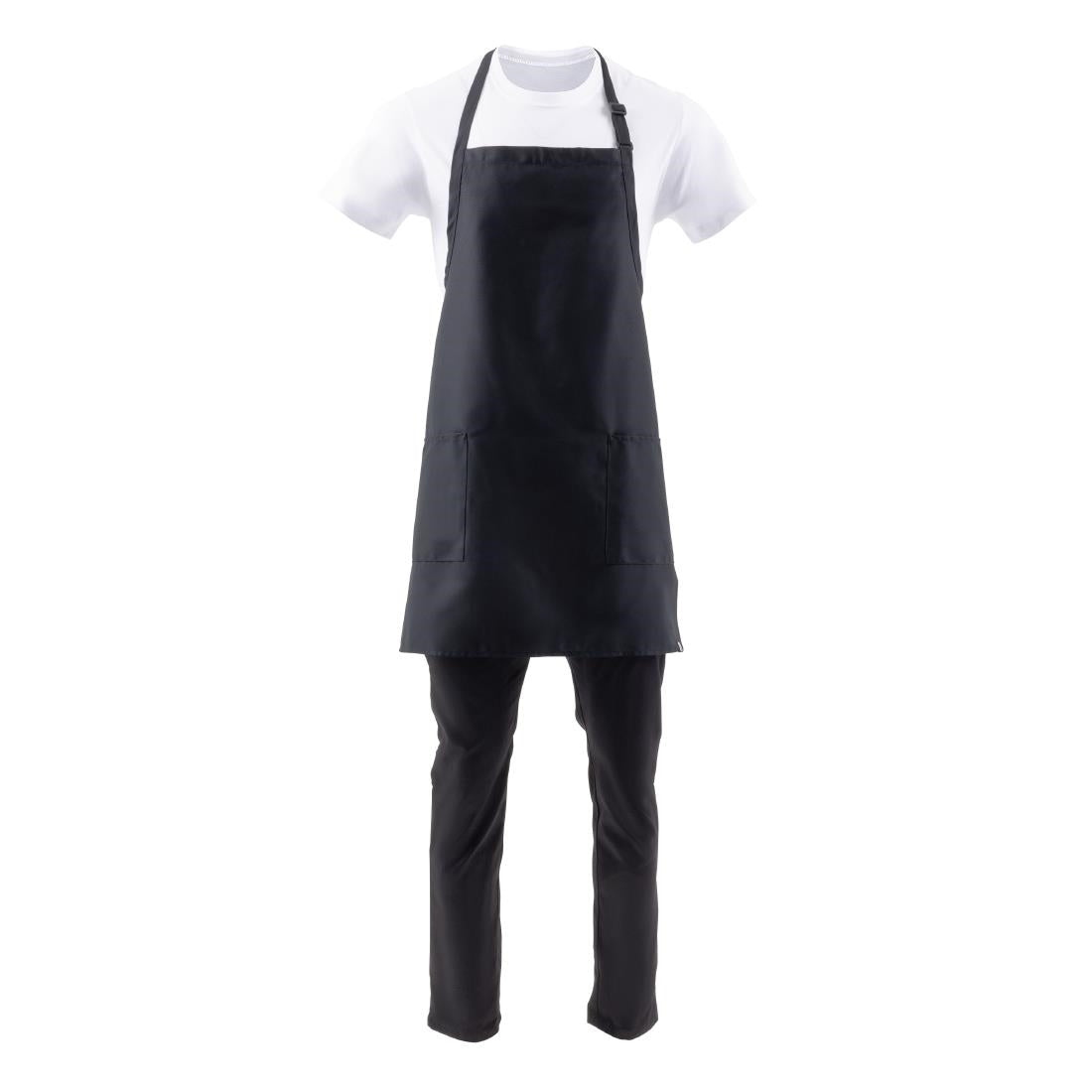 Chef Works Two Pocket Bib Apron Black