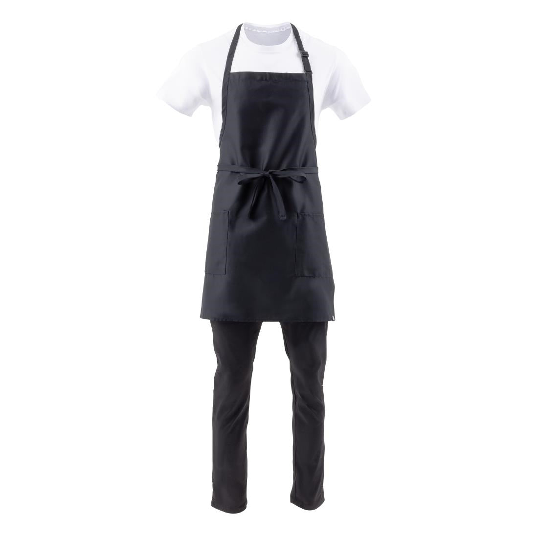 Chef Works Two Pocket Bib Apron Black
